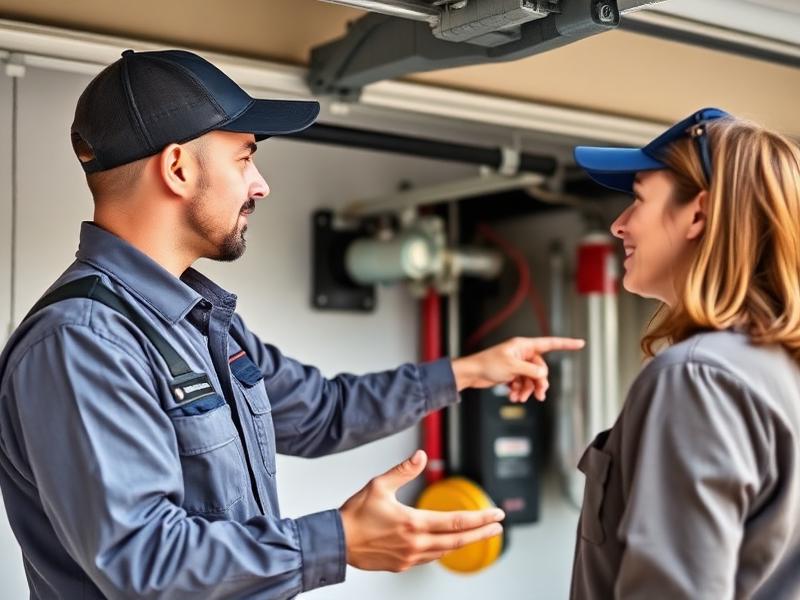 Garage Door Malvern technician explaining repair options to homeowner